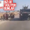 Rus aracı içinden terör destekçilerinin taş attığı anlar