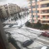 Baharı beklerken kışa teslim olduk! Ankara'da kuvvetli dolu yağışı