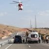 Kazada yaralanıp ambulans helikopterle hastaneye ulaştırıldılar