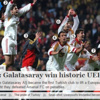 Galatasaray'ın UEFA Kupası zaferi UEFA'nın manşetinde Galatasaray'ın UEFA Kupası zaferi UEFA'nın manşetinde