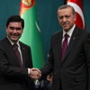 Erdoğan ve Berdimuhammedov açıklama yaptı Erdoğan ve Berdimuhammedov açıklama yaptı