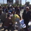 Patlamadan önce bu pankartı açtılar...