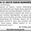 ANKARA 12. ASLİYE HUKUK MAHKEMESİ’NDEN ANKARA 12. ASLİYE HUKUK MAHKEMESİ’NDEN