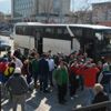 Bursaspor taraftarları kaza yaptıkları otobüsle geri döndü