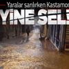 Kastamonu'da yine sel! Cami ve iş yerlerlerini su bastı