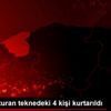 Karaya oturan teknedeki 4 kişi kurtarıldı