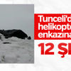 Tunceli'de düşen helikopterin enkazına ulaşıldı