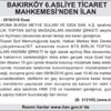 BAKIRKÖY 6.ASLİYE TİCARET MAHKEMESİ’NDEN İLAN