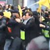 Lyon'da sarı yelekliler birbiriyle çatıştı Lyon'da sarı yelekliler birbiriyle çatıştı