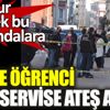 Öğrenci dolu servise ateş etti