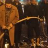 Ağrı Belediye Başkanı Savcı Sayan gece yarısı kaldırımları yıkadı