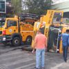 Bakırköy'de seyir halindeki vinç devrildi Bakırköy'de seyir halindeki vinç devrildi
