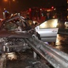 Bariyer otomobile ok gibi saplandı Bariyer otomobile ok gibi saplandı