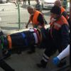 Temizlik işçisine iki tramvay birden çarptı!