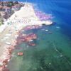Denizdeki suntalar drone ile görüntülendi Denizdeki suntalar drone ile görüntülendi