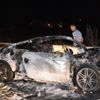 Lüks spor otomobil yolda giderken alev alev yandı