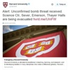 Harvard Üniversitesi'nde bomba alarmı Harvard Üniversitesi'nde bomba alarmı