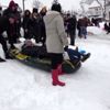 Düzce karda rafting yaptılar