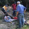 Elektrikli bisiklet kullanan Feride nine, 3 torunu ile birlikte uçuruma yuvarlandı