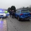 Mazot dökülen yolda zincirleme kaza Mazot dökülen yolda zincirleme kaza
