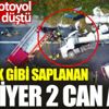 ﻿TIR'a ok gibi saplanan bariyer 2 can aldı