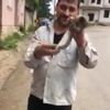 Çıplak eliyle yakaladığı yılanla oynadı Çıplak eliyle yakaladığı yılanla oynadı
