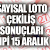 Sayısal Loto çekiliş sonuçları MPİ 15 Aralık 2018 Sayısal Loto çekiliş sonuçları MPİ 15 Aralık 2018