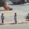 Alev alan araçta can pazarı