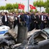 FETÖ üyesi pilotların bombaladığı araçlar sergilendi FETÖ üyesi pilotların bombaladığı araçlar sergilendi