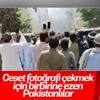 Kaza yerinden görüntü paylaşmaya çalışan Pakistanlılar