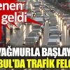 ﻿Güne yağmurla başlayan İstanbul'da trafik felç oldu