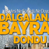 Soğukta Dalgalanan Türk Bayrağı Dondu Soğukta Dalgalanan Türk Bayrağı Dondu