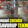 ﻿10 yaşındaki çocuğu yere savurup tekmeledi