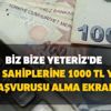 Bin TL dağıtılıyor! Başkan Erdoğan açıkladı: Biz bize yeteriz'de ihtiyaç sahiplerine 1000 TL yardım başvurusu alma ekranı Bin TL dağıtılıyor! Başkan Erdoğan açıkladı: Biz bize yeteriz'de ihtiyaç sahiplerine 1000 TL yardım başvurusu alma ekranı