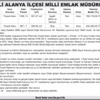 ANTALYA İLİ ALANYA İLÇESİ MİLLİ EMLAK MÜDÜRLÜĞÜ’NDEN