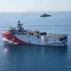 Akdeniz'de sondaj için demirleyen Oruç Reis'e, 2 fırkateyn eşlik ediyor Akdeniz'de sondaj için demirleyen Oruç Reis'e, 2 fırkateyn eşlik ediyor