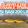 Mülteciler Edirne'ye taksiyle gidiyor Mülteciler Edirne'ye taksiyle gidiyor