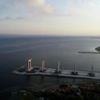 "Simgelerin köprüsü"nde geçici çalışma halatı montajı ... "Simgelerin köprüsü"nde geçici çalışma halatı montajı ...