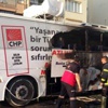 Seçim otobüsünde yangın Seçim otobüsünde yangın