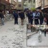 Yola ördüğü duvar yıkıldı