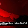 Galata Kulesi Dünya Çocuk Hakları Günü nde mavi renkle ...