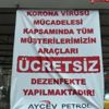 Araçlara ücretsiz dezenfeksiyon hizmeti Araçlara ücretsiz dezenfeksiyon hizmeti