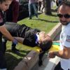 Karne almaya giden öğrenciye araba çarptı Karne almaya giden öğrenciye araba çarptı