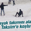 İstanbullular Taksim meydanında kayak yaptı İstanbullular Taksim meydanında kayak yaptı