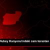 İki dağcı Ulubey Kanyonu ndaki cam terastan iple iniş ... İki dağcı Ulubey Kanyonu ndaki cam terastan iple iniş ...