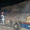 Midibüs alev alev yandı