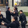 Cumhurbaşkanlığı Sarayı önünde protestoya gözaltı Cumhurbaşkanlığı Sarayı önünde protestoya gözaltı