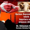 Süleyman Eser’den Bayram Mesajı Süleyman Eser’den Bayram Mesajı