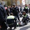 Motosikletli trafik polisi kazada yaralandı