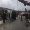 Yolcu otobüsü devrildi: 3 yaralı